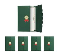 5Pcs Bronzing A4 Diploma Cover Three-fold Certificates Cover Letter-Sized Award Certificates Graduation Covers Document Cover for Award Recognition Certificates Documents(Green, 21.8x30.4cm)