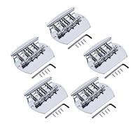 5pcs BS-17 4-string Hard Tail Fixed Bass Guitar Bridge Chrome