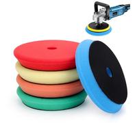 5PCS Buffing Polishing Sponge Pads, 5'' 125mm Orbital Buffer Polisher Pads Hook and Loop Buffing Pads, Foam Polish Pad 5 Grits from Coarse to Fine, for 5 Inch Backing Plate DA Rotary Car Polisher