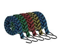 5Pcs Bungee Cords with Hooks, 2m/6.6ft Heavy Duty Bungee Cord, Elastic Rope Luggage Bung-ee Straps, Anti-slip Flat Elasticity Rubber Straps For Securing Tarps, Luggage, Tents, Bikes