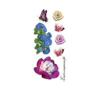 5pcs Butterfly Applique 3D Tattoo Stickers, Semi-Permanent Tattoos Party Tattoo Stickers Realistic Look, Waterproof Lasting 1-2 Weeks(3D-055)