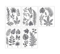 5Pcs Butterfly/Flower PET Stencils Drawing Templates for Painting Craft Project Wall Art and Home Decoration Family Activity Art Supplies Set