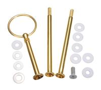 5pcs Cake Heavy Plate Stand Handle Fittings Round Hardware Rod 3 Tier 13",Golden