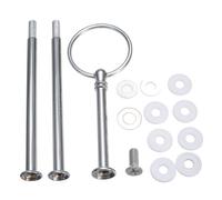 5pcs Cake Heavy Plate Stand Handle fittings Round Hardware Rod 3 Tier 13",Silver