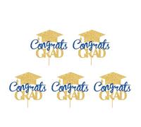 5pcs Cake Insert Creative Graduation Cupcake Decorations 2025 Commencement Party Supplies With Glittering Accent Graduation Theme Cupcake Toppers