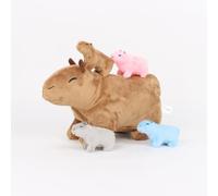 5pcs Capybara Plush Toy Set, 13” Capybara Stuffed Animal Mommy & 4 Babies | Cute Capybara Plushies Family Set,Kawaii Plush Toys, Soft Hugging Pillow Birthday Gifts for Kids Girls Boys Adults