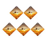 5PCS Car Air Freshener Hanging Personalized Double Sided Aircraft Plane at Sunset Car Fresheners Long Lasting New Cars Scents Cute Automotive Freshies for Closets, Drawers (black)