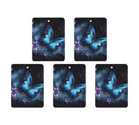 5PCS Car Air Freshener Hanging Personalized Double Sided Galaxy Blue Butterfly Car Fresheners Long Lasting New Cars Scents Cute Automotive Freshies for Closets, Drawers (white)