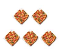 5PCS Car Air Freshener Hanging Personalized Double Sided Heart Shaped Pizza Car Fresheners Long Lasting New Cars Scents Cute Automotive Freshies for Closets, Drawers (black)