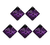 5PCS Car Air Freshener Hanging Personalized Double Sided Purple Hearts Car Fresheners Long Lasting New Cars Scents Cute Automotive Freshies for Closets, Drawers (gray)