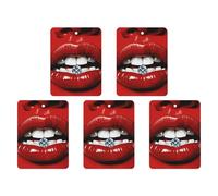 5PCS Car Air Freshener Hanging Personalized Double Sided Red Lips with Diamond Car Fresheners Long Lasting New Cars Scents Cute Automotive Freshies for Closets, Drawers (gray)
