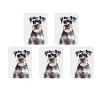 5PCS Car Air Freshener Hanging Personalized Double Sided Well-behaved Schnauzer Car Fresheners Long Lasting New Cars Scents Cute Automotive Freshies for Closets, Drawers (black)