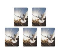 5PCS Car Air Freshener Hanging Personalized Double Sided White Dove Flying in The Sun Car Fresheners Long Lasting New Cars Scents Cute Automotive Freshies for Closets, Drawers (black)