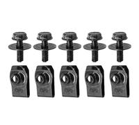 5pcs Car Body Bolts & U-nut Clips M6 Engine Under Cover Shield Guard Compatible With Nis&san QASH&QAI Rog&ue Sport Ju&ke Alm&era Leaf Frontier
