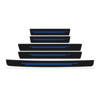5Pcs Car Door Sill Protector Kick Plate Guard for Smart 451 450 453, Carbon Fiber Automobile Threshold Protection Sticker Decor Accessories,C-1
