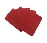 5pcs Car Driver Side Mat Repair Patch PVC Non Slip Heel Wear Red | Easy Install, Extends Mat Life, for Foot Rest Area, Most Vehicles