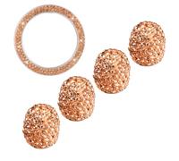5pcs Car Dust Caps Set Rotating Thread, Golden Rhinestone Stem Caps