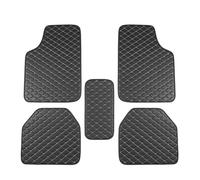 5Pcs Car Floor Mats PU Leather Waterproof Auto Foot Pad Protector Pads Universal Car Carpet Cushion Car Floor Mats(Black Beige)