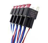 5PCS Car Fuse Relay Waterproof Automotive Circuit Control 40A 12V/24V JD1912 Copper Terminal Auto Wiring Harness(12V 5pin)
