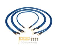 5Pcs Car Ground Wire Kit Improve Start Performance DC 0 To 48V Copper Clad Aluminium PVC, Car Earth Cable System, Versatile Solution for Enhanced Vehicle Electrical System (Blue)