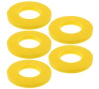 5pcs Car Shock Absorber Rubber Washer Ring, Circular Yellow Suspension Part | 8x8x1cm Size, Prevents Metal-To-Metal Contact, Supports Steering Control and Universal Vehicle Compatibility
