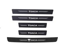 5PCS Car Sill Protectors Strips Door Sill Kick Plate Protector Covers for Dacia Jogger 2021-2023 2024, Carbon Fiber Wrap Film Welcome Pedal Protector Cover