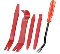 5pcs Car Trim Removal Tool Kit, Auto Panel Clip Remover Pry Tools for Ford Fiesta 1976-2023 Dashboard Door Audio Interior Repair,C-Red