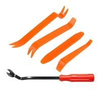 5PCS Car Trim Removal Tools Kit with Plastic Pry Panels and Metal Fastener Remover for Door Panels Dashboard Radio and Instrument Panel Repair