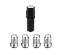 5PCS Car Wheel Lug Nuts Set Bulge Acorn Cone Seat With Socket Key Tool Racing Bolt Head Cover Tire Screw Bolts Fixing Screws M12x1.5 Wheel Lug Nuts Bolts