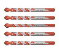 5Pcs Carbide Triangle Shank Drill Bits, Multifunctional 12mm Drill Bits for Wall Wood Aluminium Copper Steel Concrete, Spiral Chip Flute Design with 73mm Hole Depth