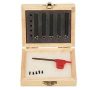 5PCS Carbide Turning Tool Set, 1/4in Indexable Turning Tool Set Machining Lathe Cutting Face Tool with 60° 75° 90° Cutting Head for Lathe Machining