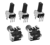 5pcs Carbon Film Potentiometer 5K Ohm Variable Resistors Single Turn Rotary Half Shaft D Type Design 12mm Shaft 3Pins Potentiometer Component