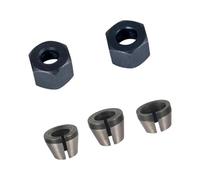 5pcs Carbon Steel Nut and Collet Chucks Set 6mm 6.35mm 8mm for Routers Bit Shank Adapter in Engraving Machines Wood Tool