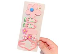 5PCS Carrot Cloud Theme Hair Clip Girl Daily Wear Flower Theme Hair Clip Kids Fashion Hair Styling Clip For School Event