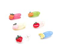 5PCS Cartoon Fruit Hair Clips Bill Clamps for Durable Hawaiian Party Accessories for Home Outdoor Use Includes Lemon