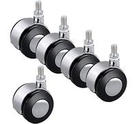 5Pcs Castor Wheels 1.5In/2In Zinc Alloy Swivel Castor Wheel Threaded Stem 8mm/10mm Office Chairs Replacement Casters