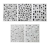 5pcs Cat Nail Stickers, Self Adhesive Nail Stickers with Precision Tweezer, Stitch Kawaii Designer Nail Sticker for Girls Kids Women Manicure Tips Decoration