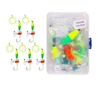 5Pcs Catfishing Equipment Fishing Bobbers 6/0 8/10/ Hook Rattles Floater Tackle Rigs Glow In Dark Gear