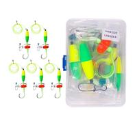 5Pcs Catfishing Equipment Fishing Bobbers 6/0 8/10/ Hook Rattles Floater Tackle Rigs Glow In Dark Gear