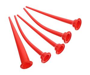 5pcs Caulk Extension Nozzle Tips with Straight and Curved Long Nozzles | Consistent Flow Control and Corner Precision, Suitable for Door and Window Sealing, Red Colour Design