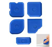 5pcs Caulk Tool Kit,Silicone Sealant Finishing Tool Caulking Tools for Kitchen Bathroom Floor Sealant Grout Finishing Sealing (Blue)