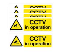 5PCS CCTV In Operation Sign,Self Adhesive Vinyl Weatherproof CCTV Stickers - 15cm x 5cm Security Measure CCTV Signage Landscape Warning Signs for Indoor/Outdoor Use