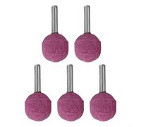5PCS Ceramic Ball Burr Drill Bits Set 6mm Shank for Rotary Tools - Grinding Stone Heads for Wood Glass Plastic Carving Engraving(6x25mm red)