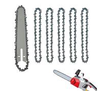 5Pcs Chainsaw Chain with Chainsaw Guide Rail, 6 Inch Mini Electric Chain Replacement, 37 Drive Links Replacement Chainsaw, Chainsaw Bar and Chain Combo, Low Kickback Saw for Tree Trimming