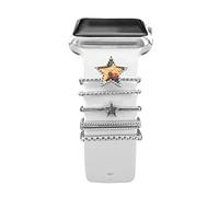 5Pcs Charms for Apple Watch Straps 40mm 41mm 38mm 44mm 45mm 42mm 46mm Women,Decorative Ring Loops for iWatch series 10 9 8 7 6 5 4 3 se,Fitbit versa/sense,Galaxy watch Silicone Sport Strap Accessories