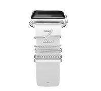 5Pcs Charms for Apple Watch Straps 40mm 41mm 38mm 44mm 45mm 42mm 46mm Women,Decorative Ring Loops for iWatch series 10 9 8 7 6 5 4 3 se,Fitbit versa/sense,Galaxy watch Silicone Sport Strap Accessories