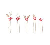 5Pcs Chinese Hairpin Flower Hair Stick Stylish Hair Clip Headwear Floral Leaf Hair Accessories For Weddings And Parties