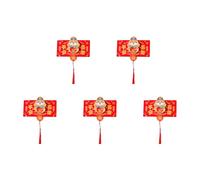 5PCS Chinese New Year Red Envelopes Folding Money Pocket Spring Festival Rack Money Pocket Blessing Red