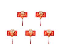 5PCS Chinese New Year Red Envelopes Folding Money Pocket Spring Festival Rack Money Pocket Blessing Red