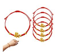 5PCS Chinese Year of the Horse Red String Bracelet,Golden Horse Charm Lucky Braided Rope Bracelet for Women Men, Adjustable Chinese Zodiac Jewelry Gift